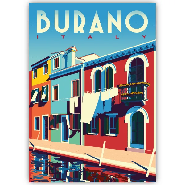 Tableau Burano - Italie - tableau décoratif Made in France