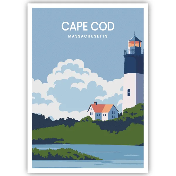 Tableau Cap Cod - Massachusetts, États-Unis - tableau décoratif Made in France