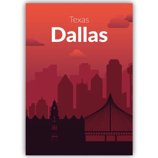Tableau Dallas - Texas, États-Unis - tableau décoratif Made in France