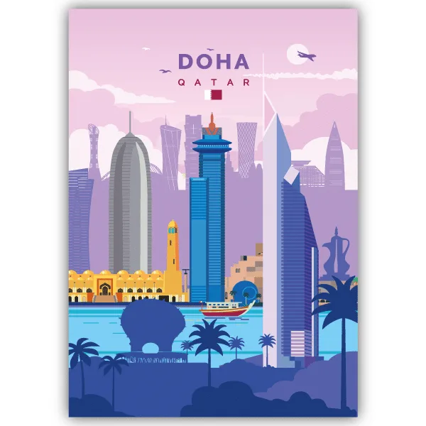 Tableau Doha - Qatar - tableau décoratif Made in France