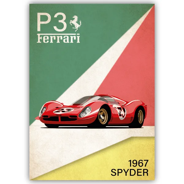 Tableau Ferrari P3 Spyder 1967 - tableau décoratif Made in France