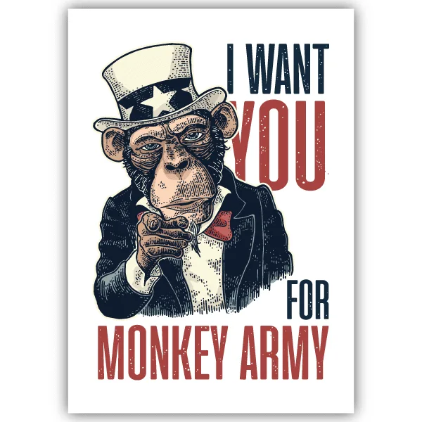 Tableau I Want You For Monkey Army - tableau décoratif Made in France
