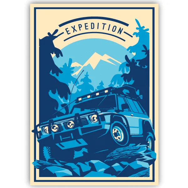 Tableau Jeep Expédition - tableau décoratif Made in France