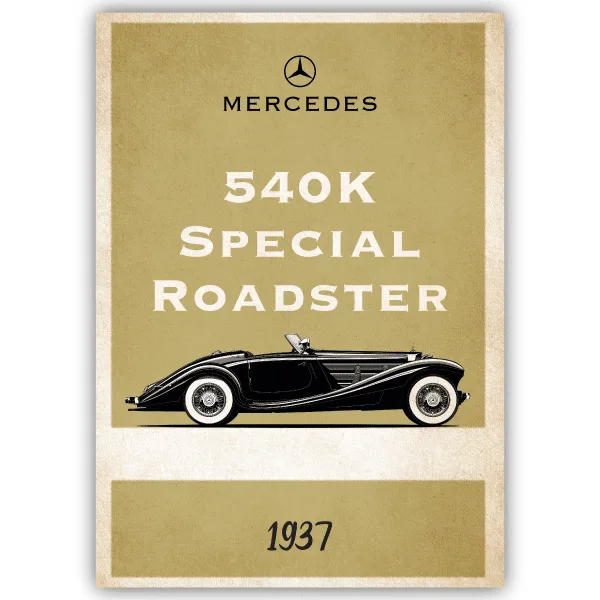 Tableau Mercedes 540K Special Roadster 1937 - tableau décoratif Made in France