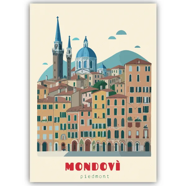 Tableau Mondovi - Piémont, Italie - tableau décoratif Made in France