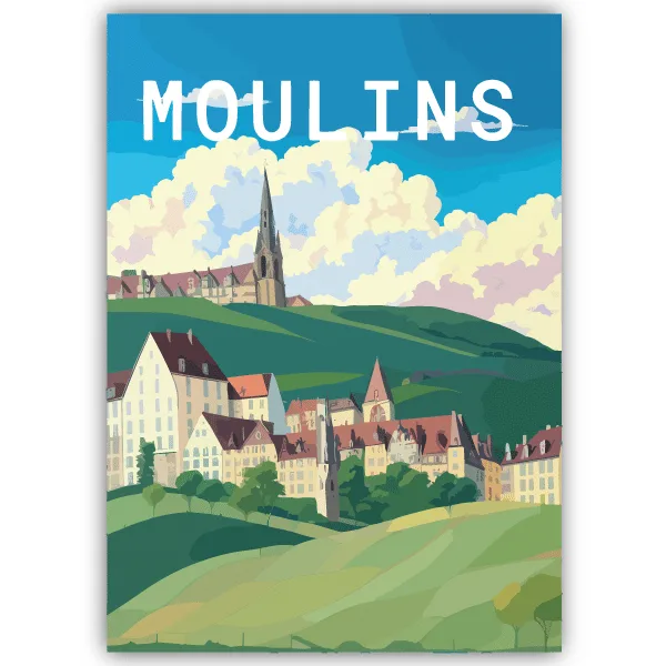 Tableau Moulins - France - tableau décoratif Made in France