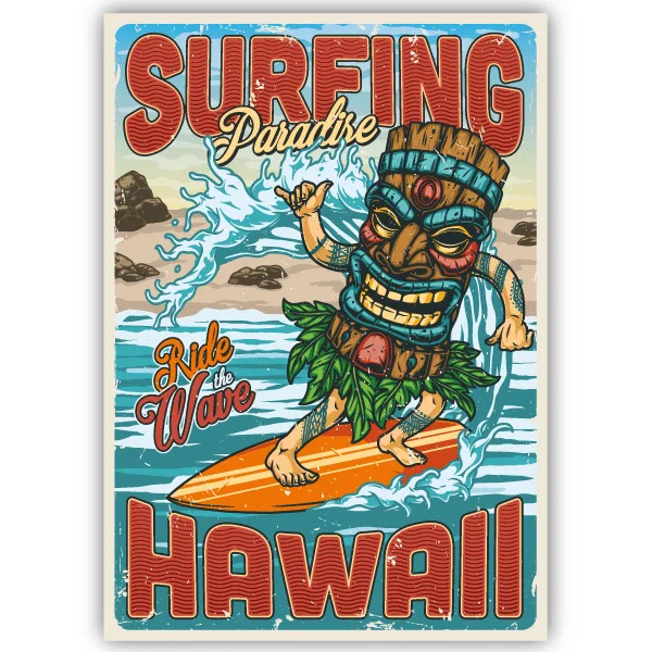Tableau Paradis du Surf - Hawaii - tableau décoratif Made in France