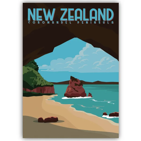 Tableau Péninsule de Coromandel - Nouvelle-Zélande - tableau décoratif Made in France