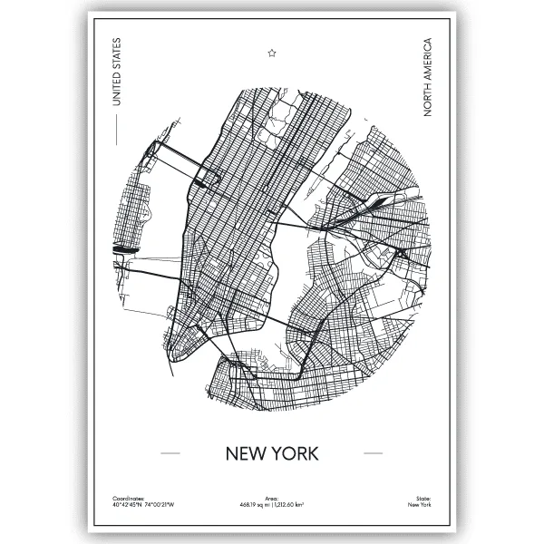 Tableau Plan New York - tableau décoratif Made in France
