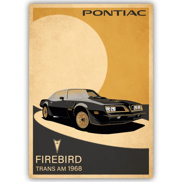 Tableau Pontiac - Firebird Trans AM 1968 - tableau décoratif Made in France