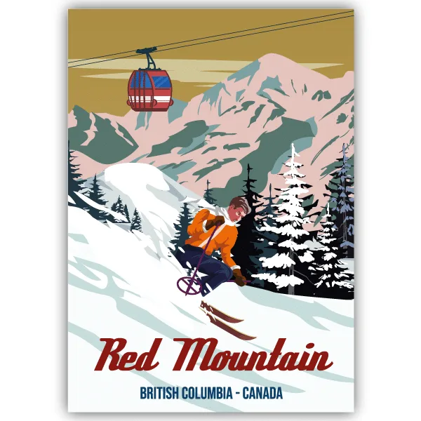 Tableau Red Mountain - Canada - tableau décoratif Made in France