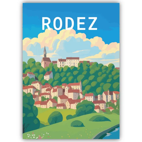 Tableau Rodez - France - tableau décoratif Made in France
