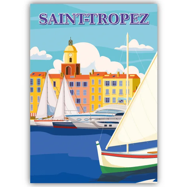 Tableau Saint-Tropez - France - tableau décoratif Made in France