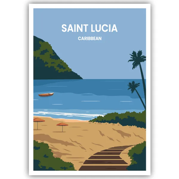 Tableau Sainte-Lucie - Antilles - tableau décoratif Made in France