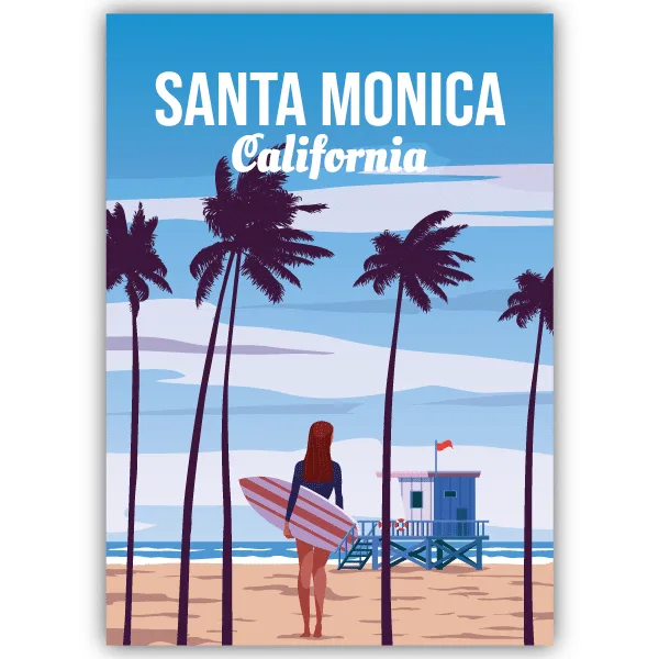 Tableau Santa Monica - Californie - tableau décoratif Made in France