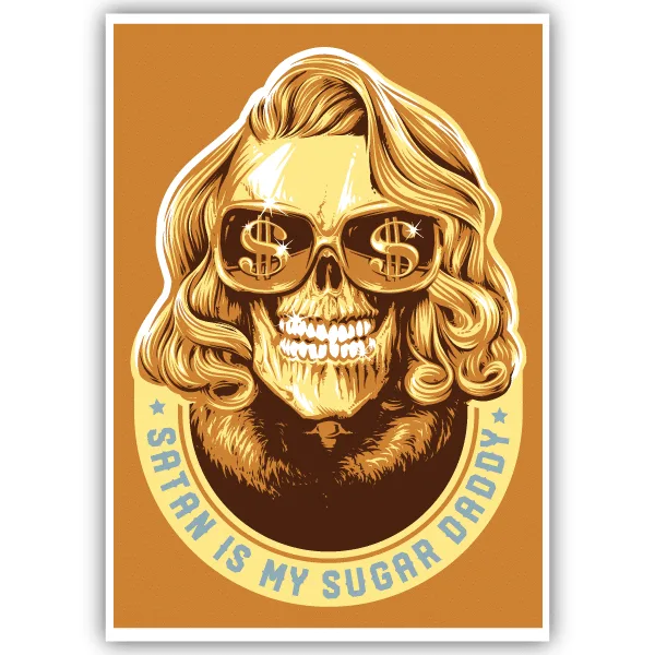 Tableau Satan est mon Sugar Daddy - tableau décoratif Made in France