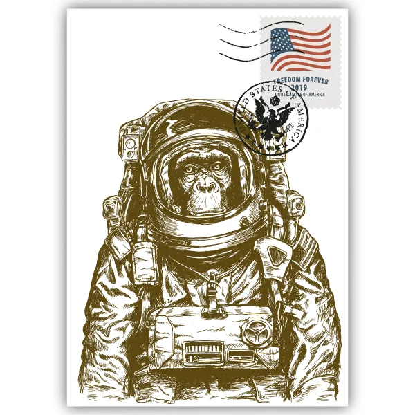 Tableau Singe Astronaute - tableau décoratif Made in France