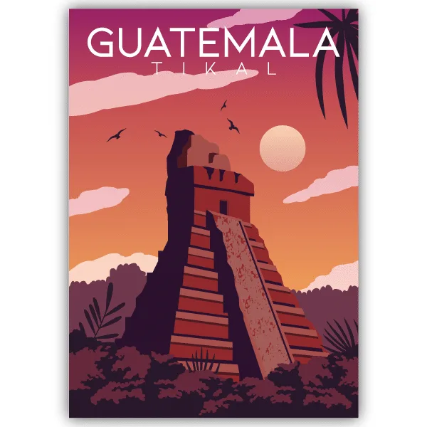 Tableau Tikal - Guatemala - tableau décoratif Made in France