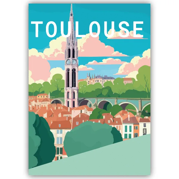 Tableau Toulouse - France - tableau décoratif Made in France