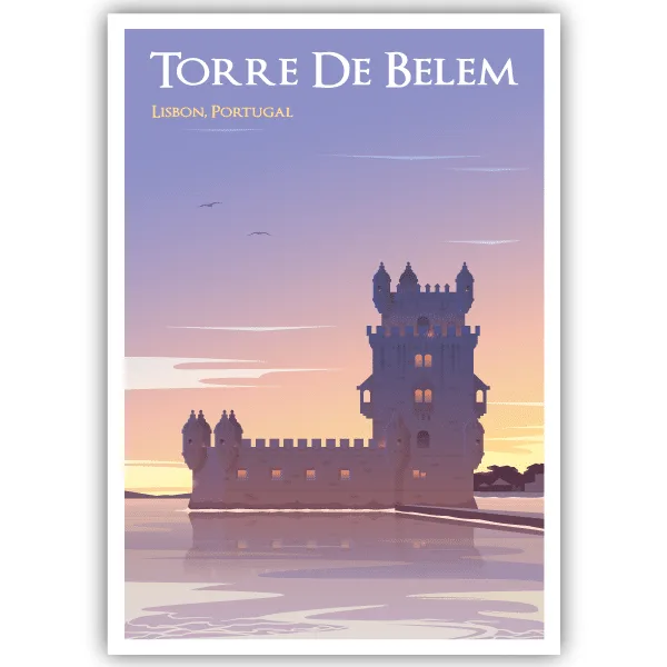 Tableau Tour de Belém - Lisbonne, Portugal - tableau décoratif Made in France