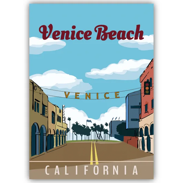 Tableau Venice Beach - Californie, États-Unis - tableau décoratif Made in France