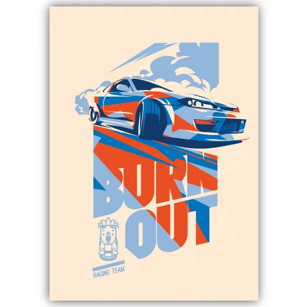 Tableau Voiture - Burn Out - tableau décoratif Made in France