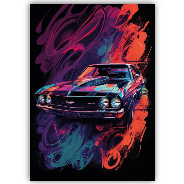 Tableau Voiture Colorée - tableau décoratif Made in France