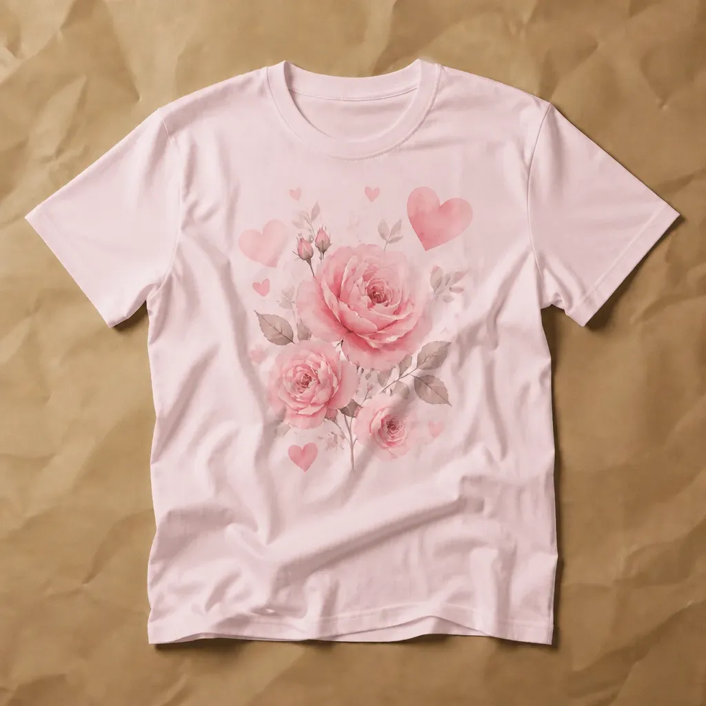 T-shirt Roses et cœurs