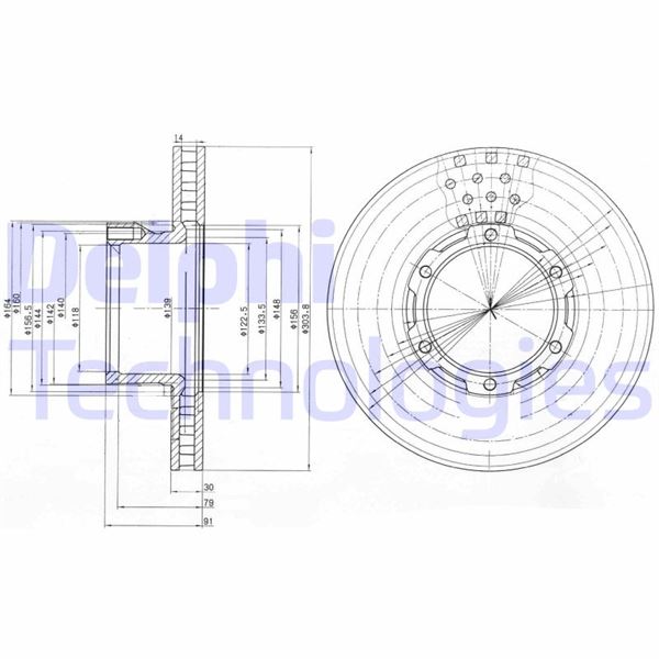 DELPHI BG473 Fren Sistemleri Fren Diski - MERCEDES-BENZ T2/LN1 Panelvan/Van uyumlu
