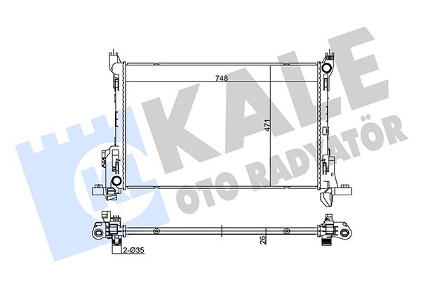 KALE OTO RADYATÖR 355635 Soğutma Sistemi Su Soğutucu & Parçaları - RENAULT TRAFIC III Panelvan/Van (FG_) uyumlu