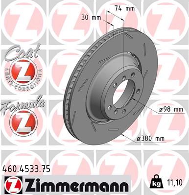 ZIMMERMANN 460.4533.75 Fren Sistemleri Fren Diski - PORSCHE PANAMERA (971) uyumlu