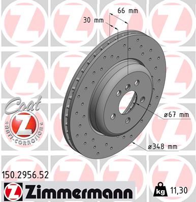 ZIMMERMANN 150.2956.52 Fren Sistemleri Fren Diski - BMW 7 (G11, G12) uyumlu