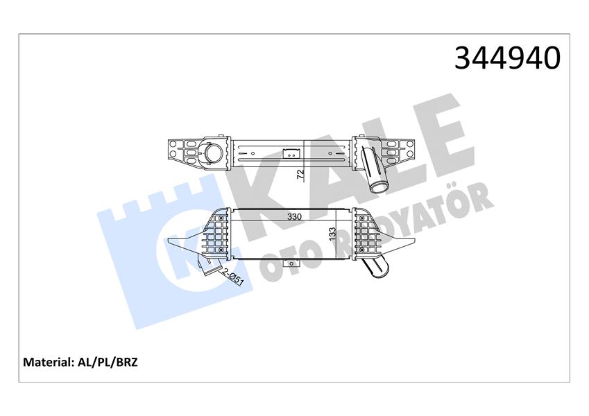 KALE OTO RADYATÖR 344940 Motor Turbo Radyatörü - HYUNDAI H-1 Platform şasi uyumlu