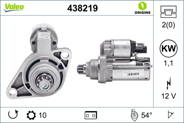 VALEO 438219 Elektrik Sistemi Marş Motoru - AUDI A3 (8P1) uyumlu