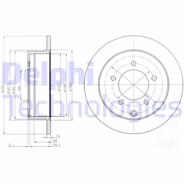 DELPHI BG4198 Fren Sistemleri Fren Diski - MITSUBISHI LANCER VIII (CY_A, CZ_A) uyumlu