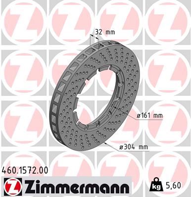 ZIMMERMANN 460.1572.00 Fren Sistemleri Fren Diski - PORSCHE 911 uyumlu