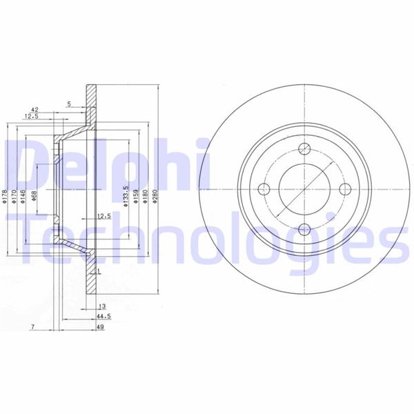 DELPHI BG2783 Fren Sistemleri Fren Diski - AUDI 80 B4 Sedan (8C2) uyumlu