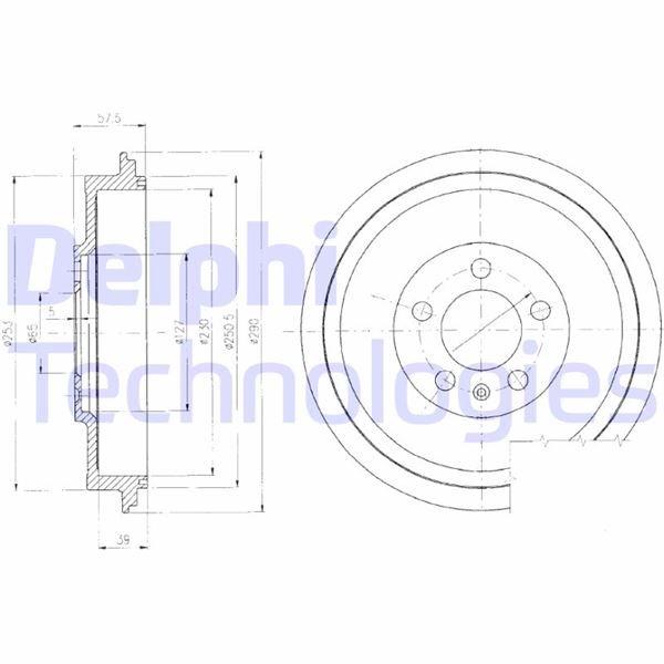 DELPHI BF406 Fren Sistemleri Fren Kampanası - VW CADDY II Kasa/büyük limuzin (9K9A) uyumlu