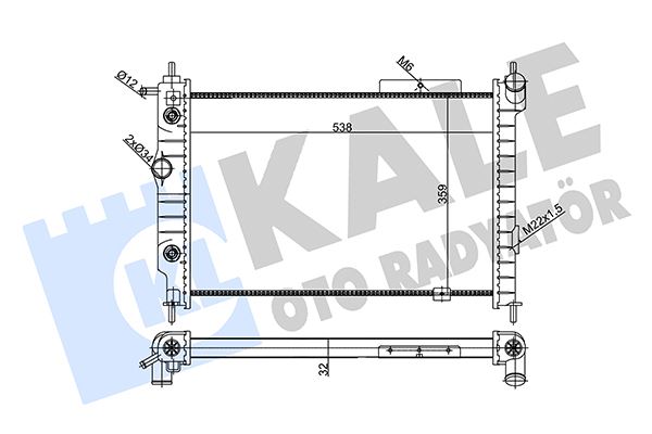 KALE OTO RADYATÖR 356995 Soğutma Sistemi Su Soğutucu & Parçaları - OPEL ASTRA F Sedan (T92) uyumlu