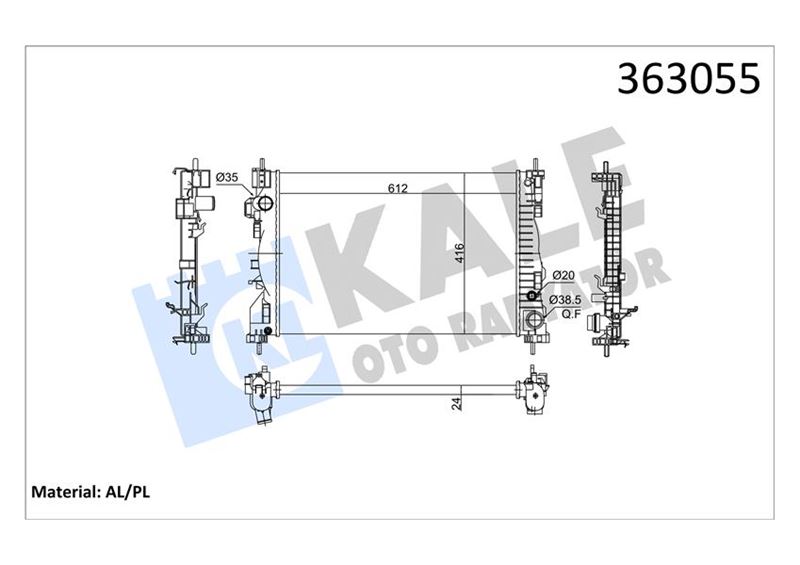 KALE OTO RADYATÖR 363055 Soğutma Sistemi Su Soğutucu & Parçaları - ALFA ROMEO GIULIETTA (940_) uyumlu