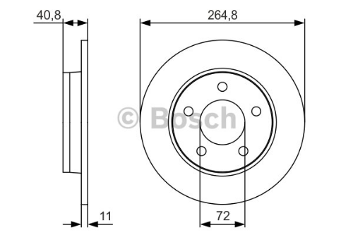 BOSCH 0 986 479 S50 Fren Sistemleri Fren Diski - MAZDA 3 Sedan (BL) uyumlu