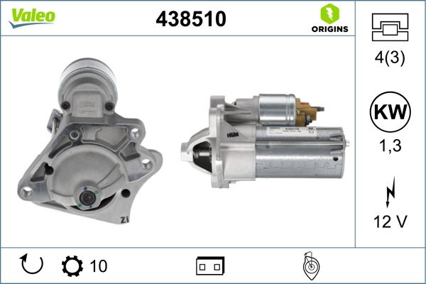 VALEO 438510 Elektrik Sistemi Marş Motoru - RENAULT MODUS / GRAND MODUS (F/JP0_) uyumlu