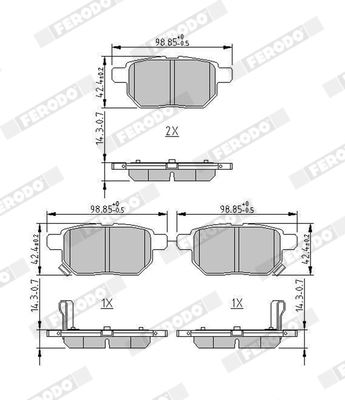 FERODO FDB4335 Fren Sistemleri Fren Balatası - TOYOTA STARLET (_P7_) uyumlu