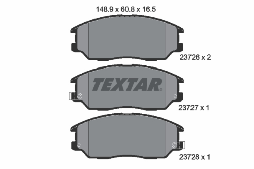 TEXTAR 2372601 Fren Sistemleri Fren Balatası - SSANGYONG RODIUS I uyumlu