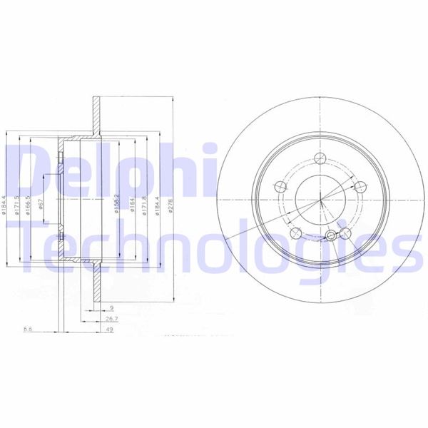 DELPHI BG4152 Fren Sistemleri Fren Diski - MERCEDES-BENZ C-SERISI (W204) uyumlu