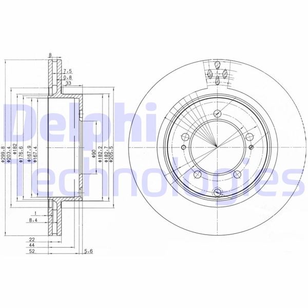 DELPHI BG3811 Fren Sistemleri Fren Diski - MITSUBISHI LANCER VII (CS_A, CT_A) uyumlu