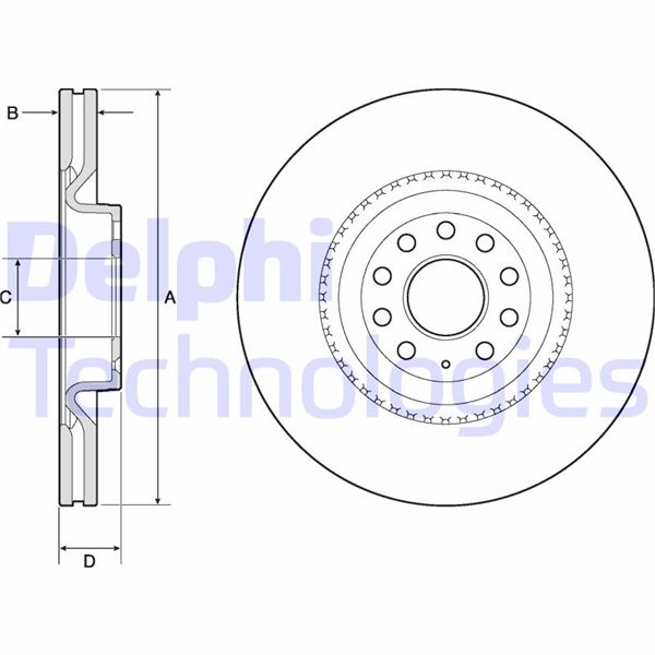 DELPHI BG9952 Fren Sistemleri Fren Diski - SEAT LEON (1P1) uyumlu