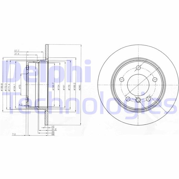 DELPHI BG3940 Fren Sistemleri Fren Diski - BMW Z4 Roadster (E85) uyumlu