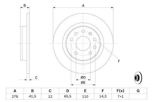 BOSCH 0 986 479 106 Fren Sistemleri Fren Diski - SAAB 9-3 Station wagon (E50) uyumlu