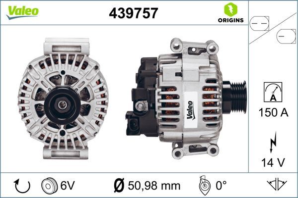 VALEO 439757 Elektrik Sistemi Alternatör - MERCEDES-BENZ C-SERISI (W204) uyumlu